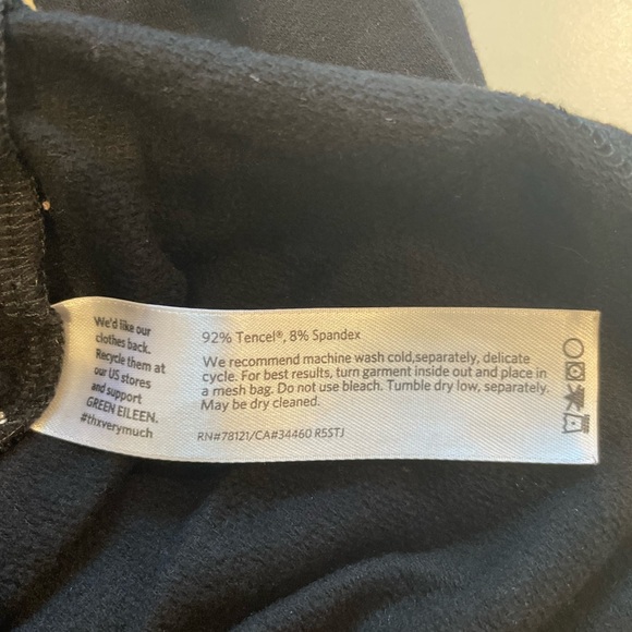 Eileen Fisher Black Long Sleeve Jersey Knit Crew Neck Dress Women's Size Small - Picture 6 of 6